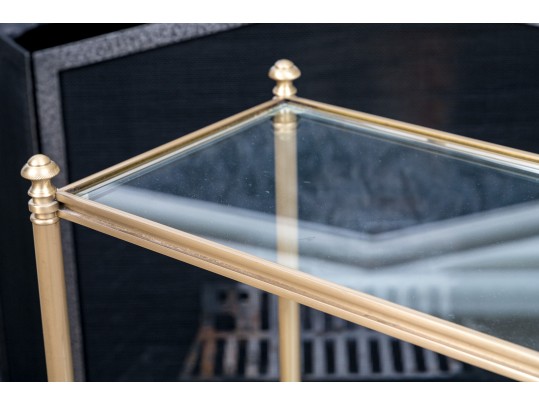 Trieste Tiered Table Brass & Glass 
