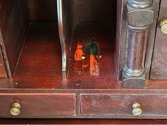 Antique Serpentine Secretary 