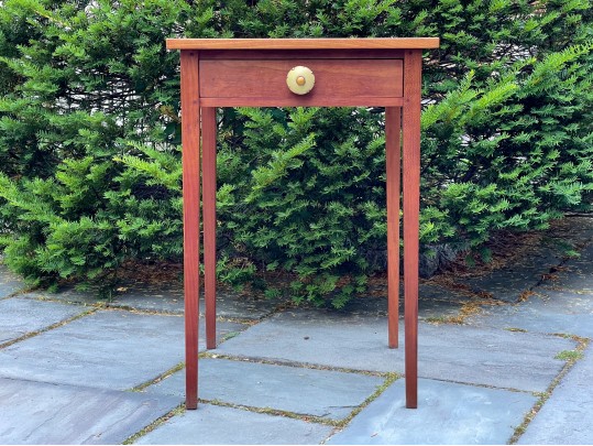 Single Drawer Wood Side Table With Whimsical Knob