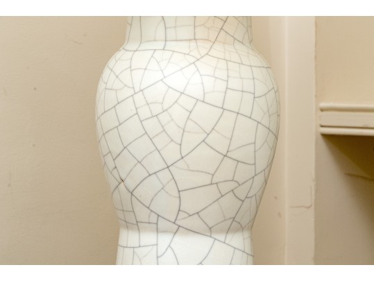 Palmer Hargrave Chalee Table Lamp - Crackle Ceramic And Silvered Metallic Finish