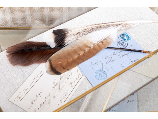 Feather Quill & Vintage Letter Shadow Boxes