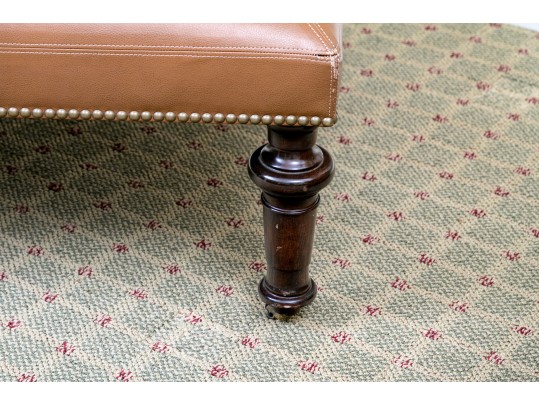 Edward Ferrell Leather Ottoman On Casters