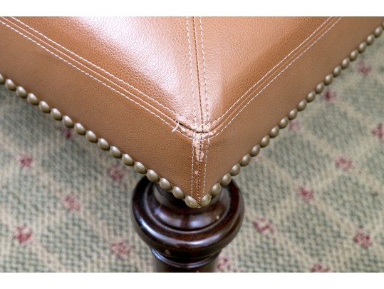 Edward Ferrell Leather Ottoman On Casters