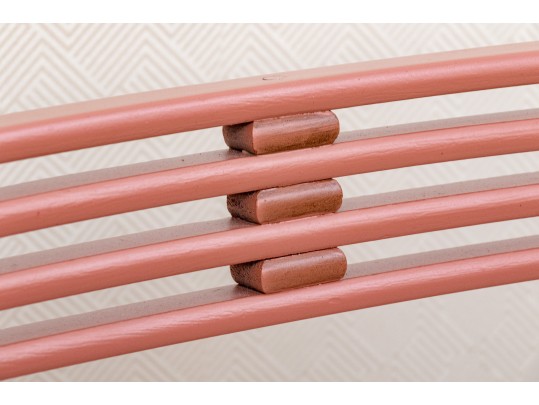 Dusty Pink Cane Armchairs With Cushions