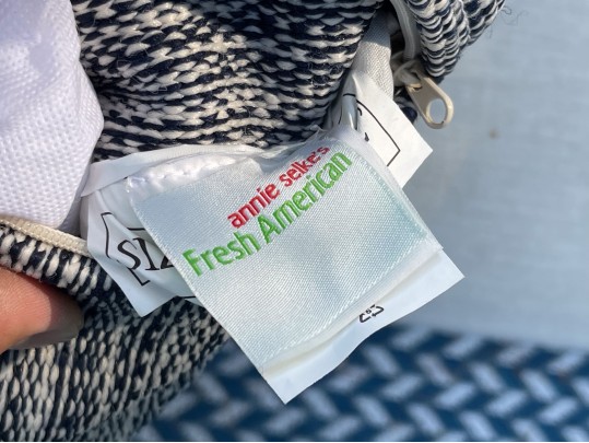 Set Of 3 Mingled Navy Indoor/Outdoor Pillows