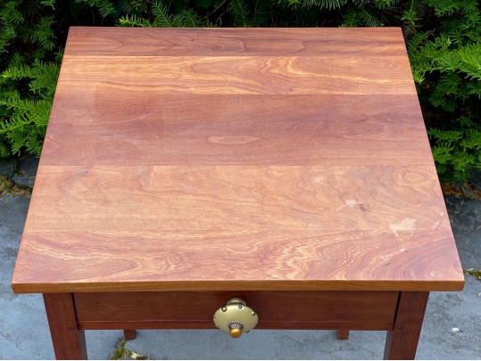 Single Drawer Wood Side Table With Whimsical Knob