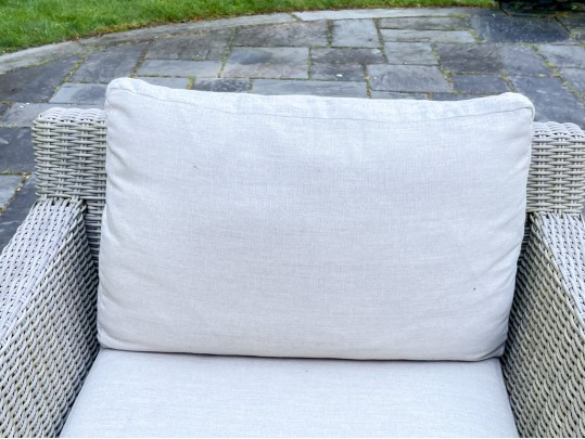 Pair Of Summer Classics Woven Swivel Chairs With Coordinating Side Table