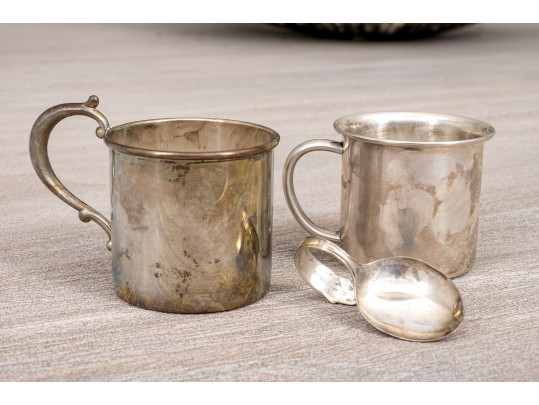 Sterling Silver Baby Cups & Spoon 4.65 T. Ounces