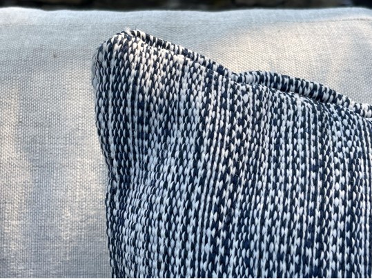 Set Of 3 Mingled Navy Indoor/Outdoor Pillows