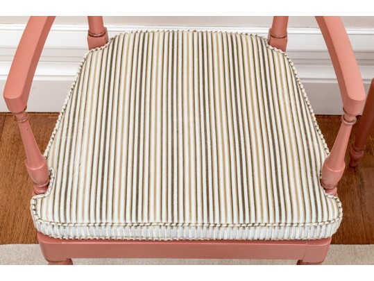 Dusty Pink Cane Armchairs With Cushions