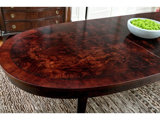 William Switzer Italian Handcrafted Oval Extending Dining Table 