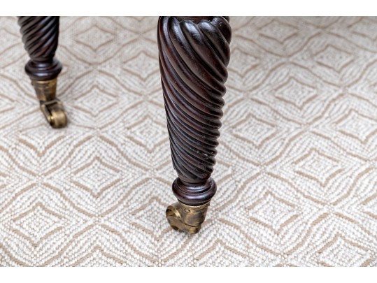 Gorgeous Sabrina Turned Leg Bench With Brass Casters