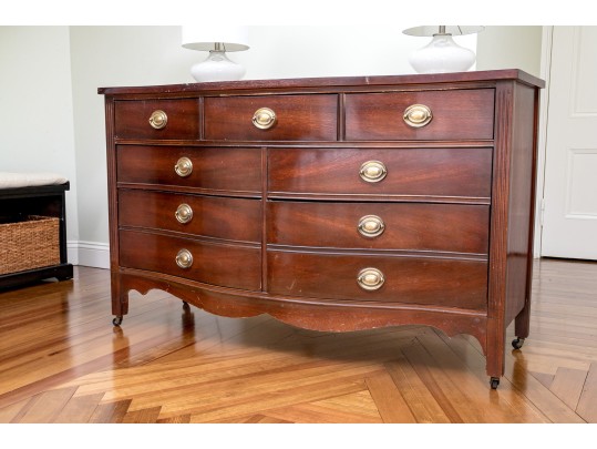 Beautiful Antique Bow Front Chest Of Drawers