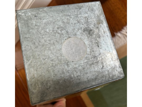 Galvanized And Decoupaged Vintage Sports Wastebaskets