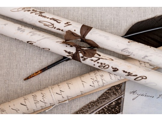 Feather Quill & Vintage Letter Shadow Boxes