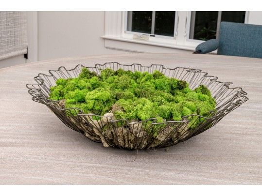 Moss Filled Metal Caged Centerpiece
