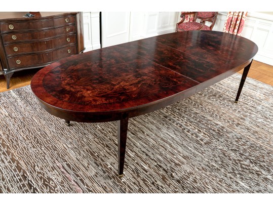 William Switzer Italian Handcrafted Oval Extending Dining Table 