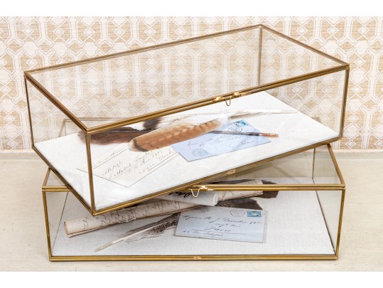 Feather Quill & Vintage Letter Shadow Boxes