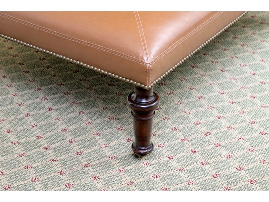 Edward Ferrell Leather Ottoman On Casters