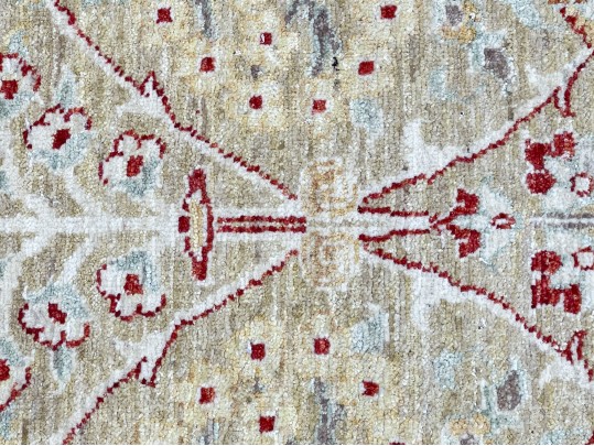 Wool Runner In Beige With Reds And Greens 