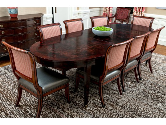 William Switzer Italian Handcrafted Oval Extending Dining Table 