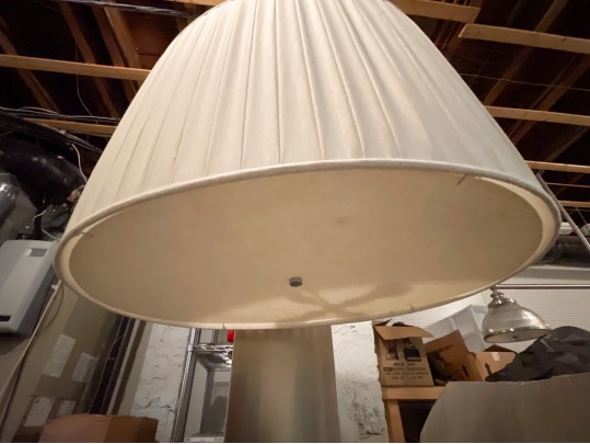 Massive Oval Box Pleated Drum Pendant Light