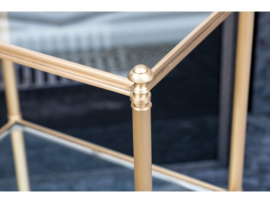 Trieste Tiered Table Brass & Glass 