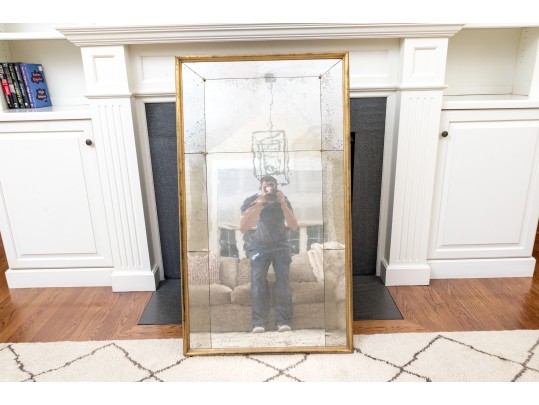 Trumeau Mirror With Antiqued Dutch Gold Frame