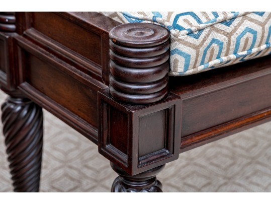 Gorgeous Sabrina Turned Leg Bench With Brass Casters