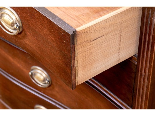 Beautiful Antique Bow Front Chest Of Drawers