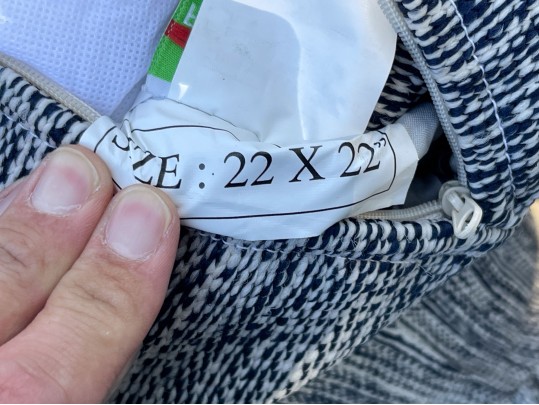 Set Of 3 Mingled Navy Indoor/Outdoor Pillows