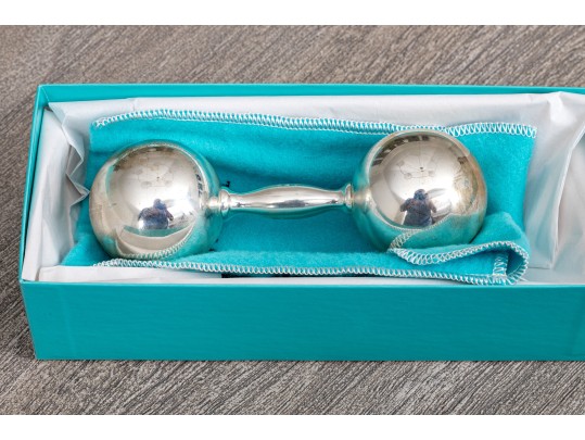 Tiffany Sterling Silver Baby Rattle New In Box