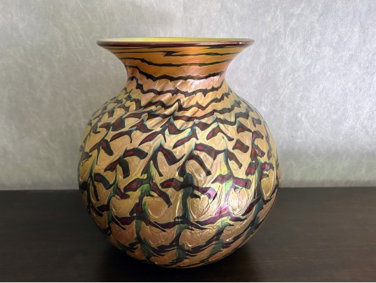 Iridescent Multicolor Art Glass Vase