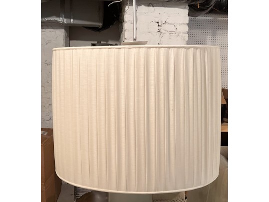 Massive Oval Box Pleated Drum Pendant Light
