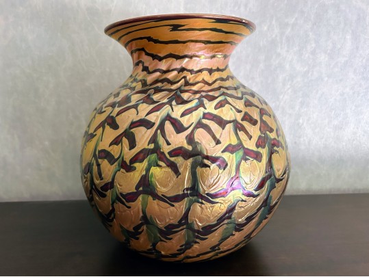 Iridescent Multicolor Art Glass Vase