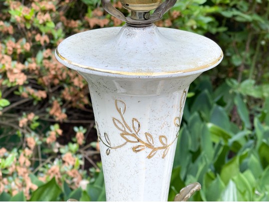 Pair Of Vintage Hand Painted Lamps