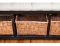 Solid Wood Bench With Open Storage And Baskets