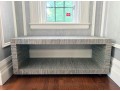 Grasscloth Wrapped Parsons Style Bench On Casters (1 Of 2)
