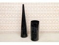 Pair Of Black Glass Latticino Vessels 