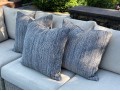 Set Of 3 Mingled Navy Indoor/Outdoor Pillows