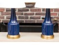 Pair Of Visual Comfort Midnight Blue Porcelain Table Lamps
