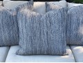 Set Of 3 Mingled Navy Indoor/Outdoor Pillows