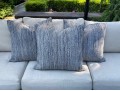 Set Of 3 Mingled Navy Indoor/Outdoor Pillows