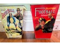 Galvanized And Decoupaged Vintage Sports Wastebaskets