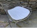 Bertoia Style Wire Chair With Faux Leather Cushion