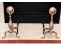 Nickel Finish Claw Footed Andirons