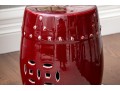 Ceramic Garden Stool In Oxblood 