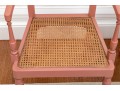 Dusty Pink Cane Armchairs With Cushions