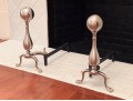 Nickel Finish Claw Footed Andirons