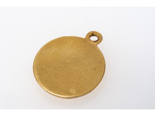 14k Yellow Gold Charming Guardian Angel Medal